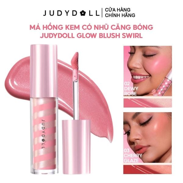  Má Hồng Kem Judydoll Có Nhũ Căng Bóng Glow Blush Swirl 5g 