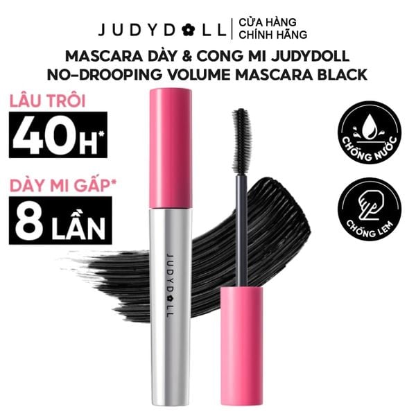  Mascara Judydoll Dày & Cong Mi No-Drooping Volume Mascara Black 7g 