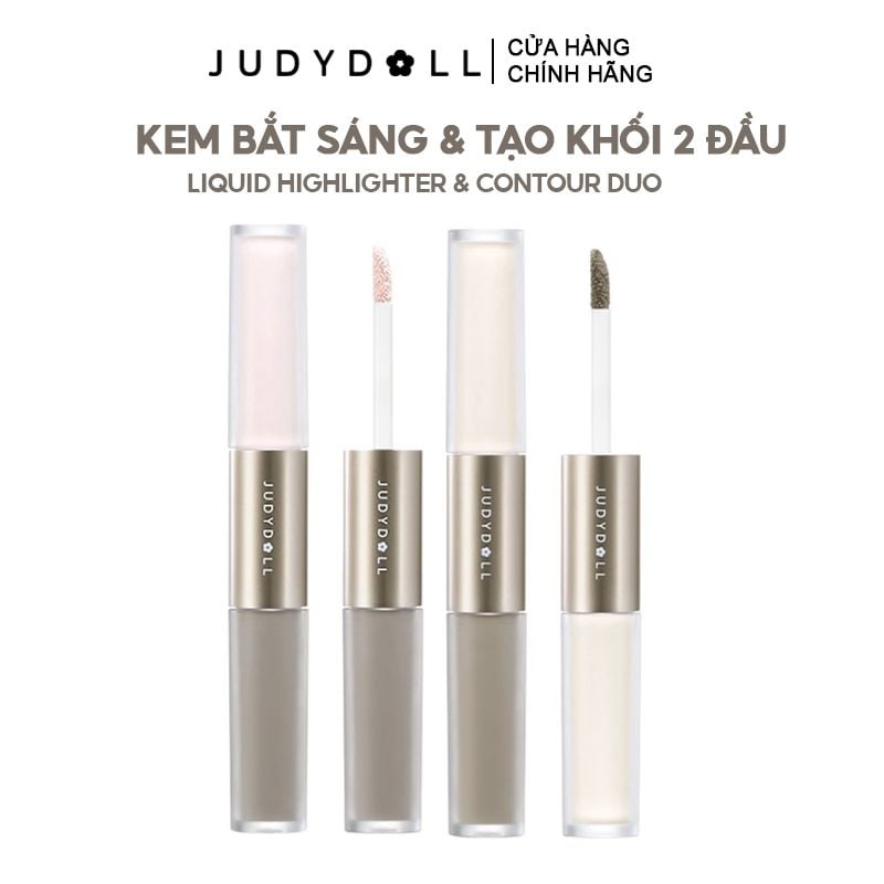 Kem Tạo Khối & Bắt Sáng 2 Đầu Judydoll Liquid Highlighter & Contour Duo 4.8g