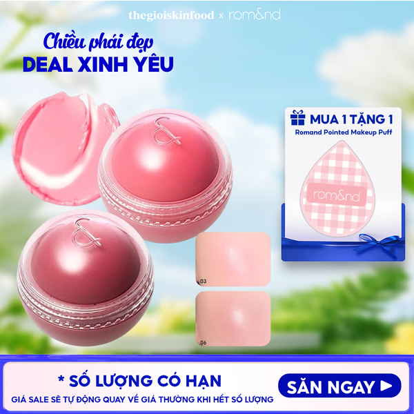  Má Hồng Kem Romand Dạng Lăn, Căng Bóng Juicy Roll Cheek 8.4g 