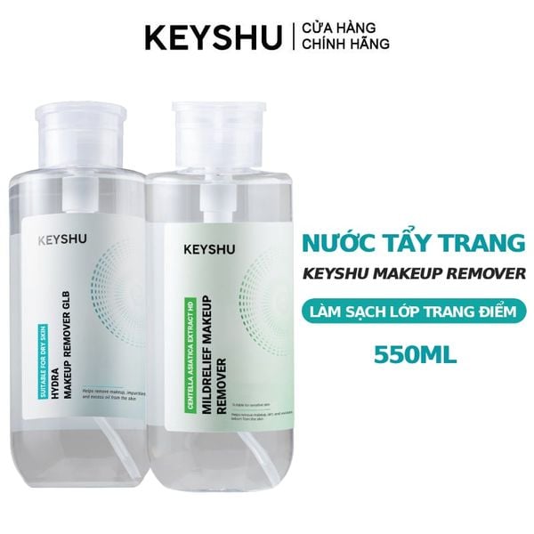  Nước Tẩy Trang Keyshu Làm Sạch Lớp Trang Điểm, Cho Da Khô, Nhạy Cảm Makeup Remover 550ml/550g 