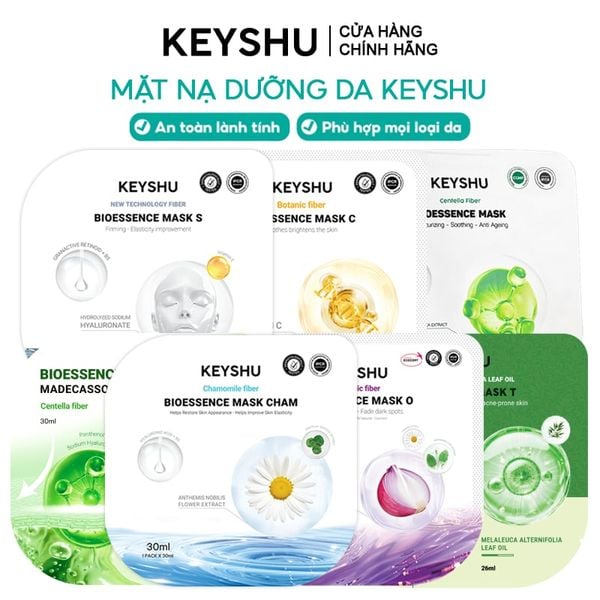  Mặt Nạ Keyshu Dưỡng Ẩm, Làm Mềm Da, Hỗ Trợ Ngừa Lão Hóa Bioessence Mask 30ml 