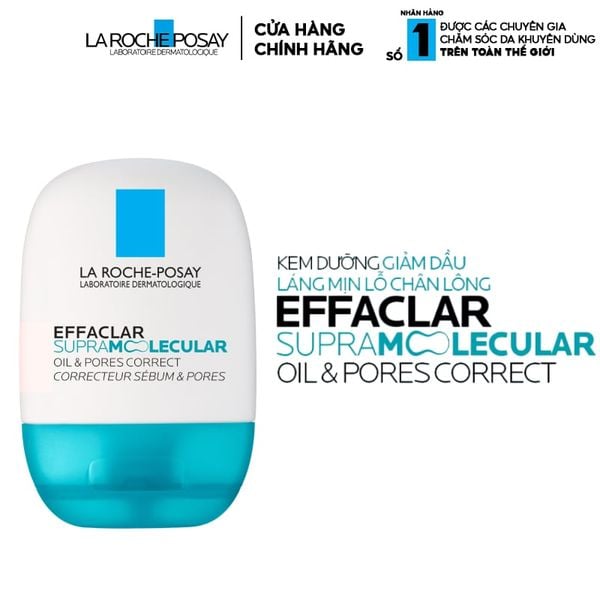  Kem Dưỡng La Roche-Posay Hỗ Trợ Kiềm Dầu Láng Mịn Lỗ Chân Lông Laboratoire Dermatologique Effaclar Supramolecular Oil & Pores Correct 40ml 