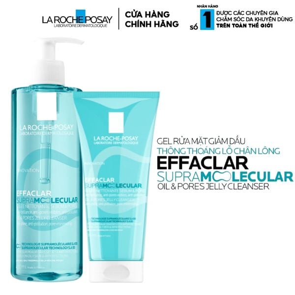 Gel Rửa Mặt La Roche-Posay Giảm Dầu, Thông Thoáng Lỗ Chân Lông Laboratoire Dermatologique Effaclar Supramolecular Oil & Pores Jelly Cleanser 