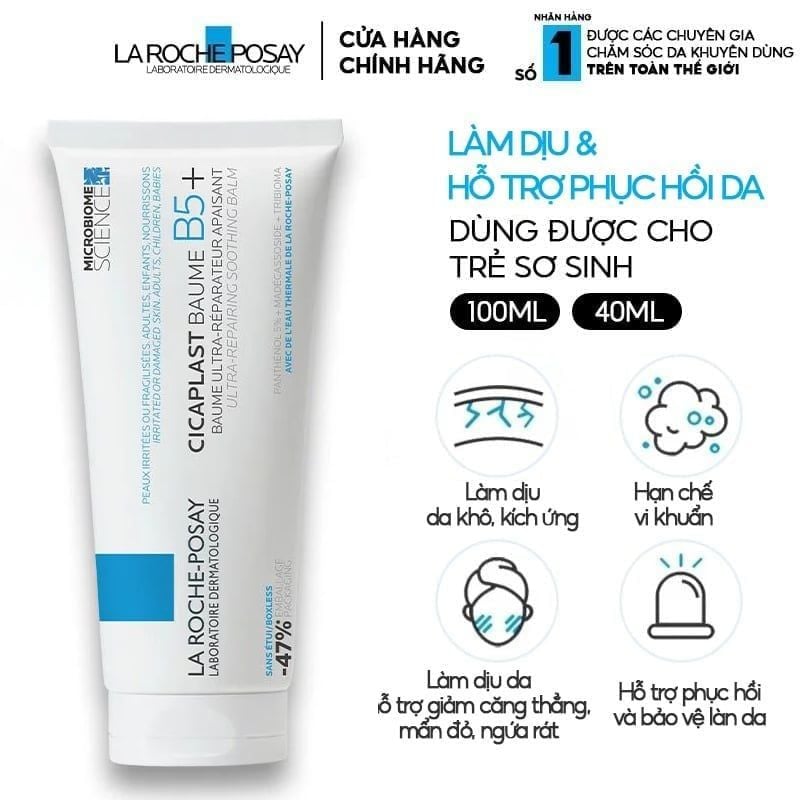 Kem Dưỡng La Roche-Posay Làm Dịu, Hỗ Trợ Phục Hồi Da, Đa Công Dụng Laboratoire Dermatologique Cicaplast Baume B5+