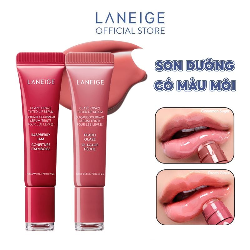 Son Dưỡng Có Màu Môi Căng Bóng Laneige Glaze Craze Tinted Lip Serum 12g