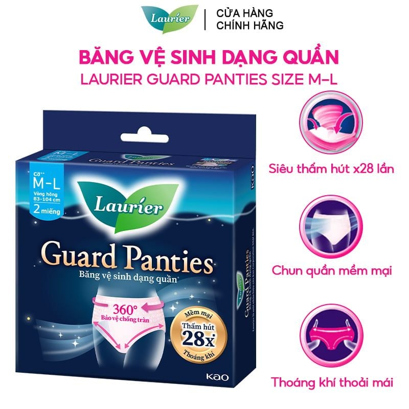 Băng Vệ Sinh Dạng Quần Laurier Guard Panties size M-L (Hộp 2 Miếng)