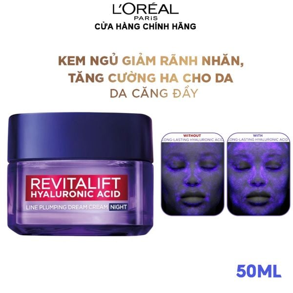  Kem Dưỡng Ban Đêm L'oreal Hỗ Trợ Ngăn Lão Hóa Da Paris Revitalift Hyaluronic Acid Line Plumping Dream Cream Night 50ml 