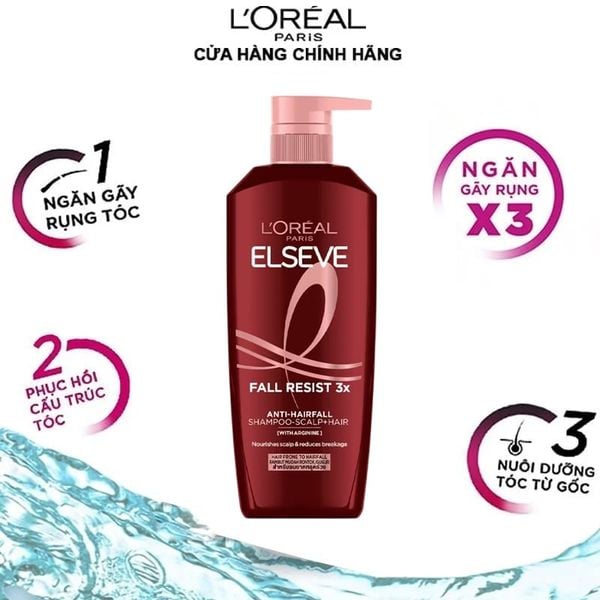  Dầu Gội Ngăn Gãy Rụng Tóc L'Oreal Elseve Fall Resist 3X Shampoo 620ml 