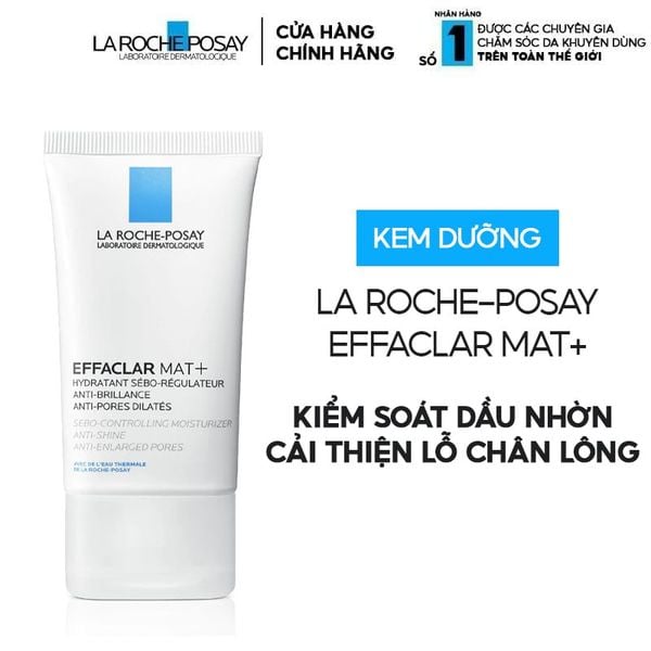  Kem Dưỡng La Roche-Posay Kiềm Dầu, Cải Thiện Lỗ Chân Lông Effaclar Mat+ 40ml 