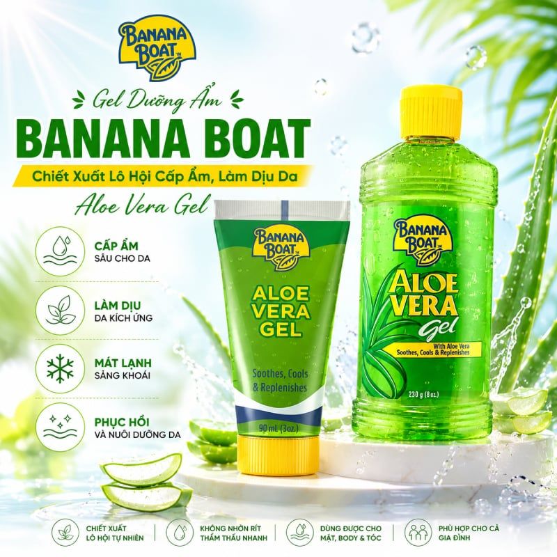 Gel Dưỡng Ẩm Banana Boat Chiết Xuất Lô Hội Cấp Ẩm, Làm Dịu Da Aloe Vera Gel