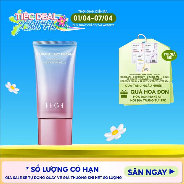  Kem Lót Hexze Kem Lười Nâng Tone Da Dưỡng Ẩm Radiant Lazy Cream 50g 