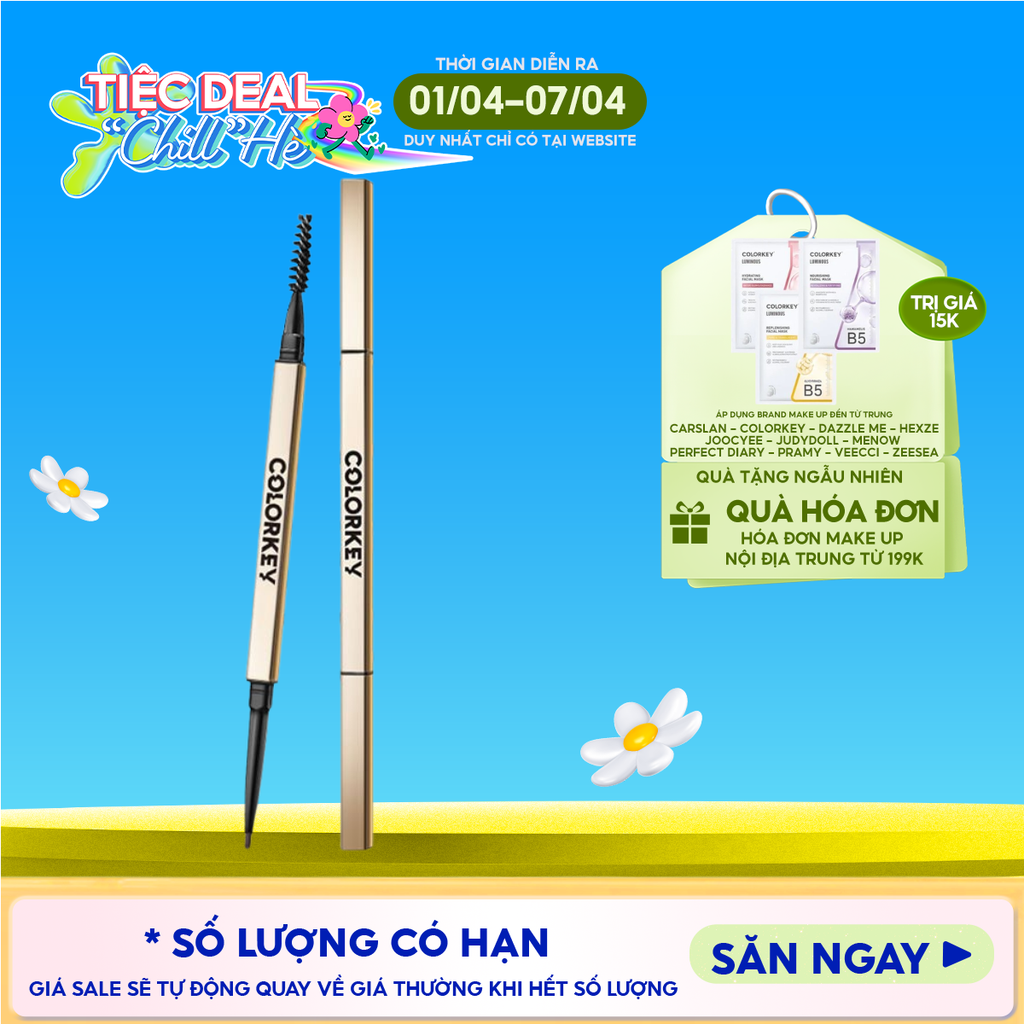 Chì Kẻ Mày Hai Đầu Colorkey Lâu Trôi The Rapid Eyebrow Pencil 0.07g