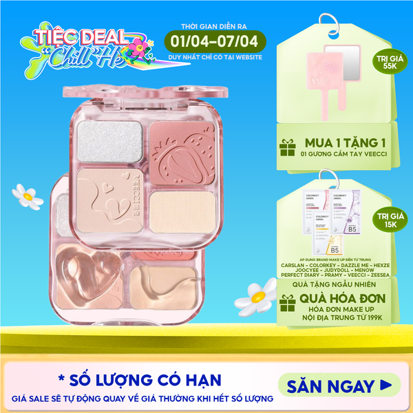 Bảng Phấn Má Hồng & Bắt Sáng 4 Trong 1 VEECCI Easy Blend Face Contouring Palette VE01 8.6g 