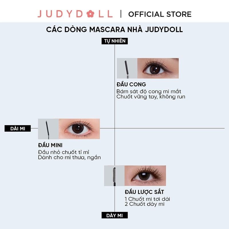 Mascara Judydoll Làm Cong, Dài & Tơi Mi, Chống Nước Curling Mascara 3g