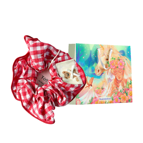  [MUA KÈM] Combo 1 Túi Yêu Thương 13x11x7 + 1 Dây Cột Tóc Scrunchies Sọc (Màu Ngẫu Nhiên) 