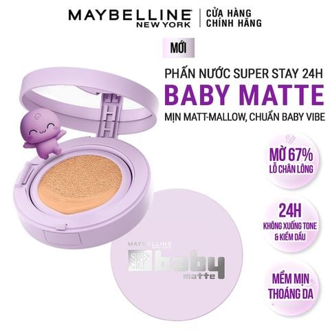 Phấn Nước Maybelline Che Phủ Tốt, Bền Màu New York Super Stay Baby Matte Up To 24H Soft Matte Cushion 11g