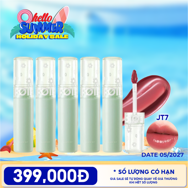  [PACK TIẾT KIỆM 13%] 5 Son Tint Bóng FOIF Thuần Chay, Ẩm Mọng, Bền Màu Juicy Fit Tint (date 05/2027) 
