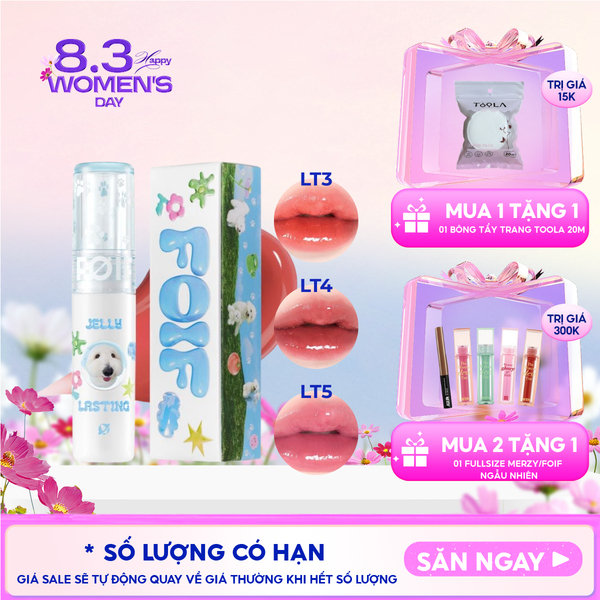  [Teddy Collection] Son Tint Bóng FOIF Thuần Chay, Ẩm Mịn, Căng Bóng Jelly Lasting Tint 3g 