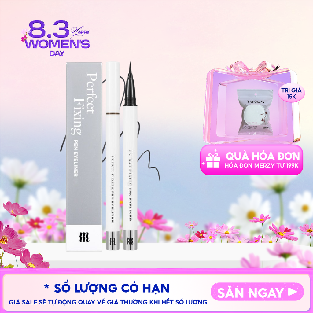 Bút Kẻ Mắt Nước Merzy Chống Trôi The First Pen Eyeliner 0.5g