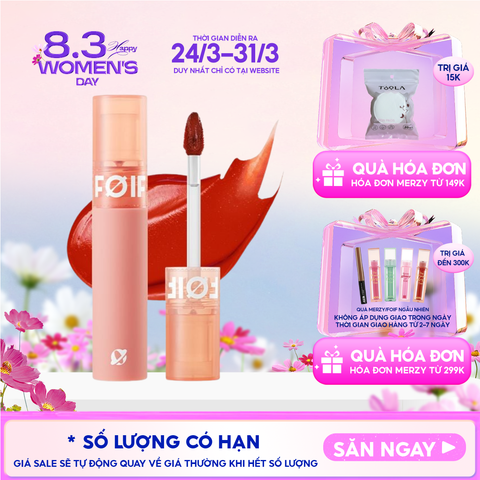 Son Kem Lì Hàn Quốc FOIF Thuần Chay, Mịn Mượt Lâu Trôi Daily Velvet Tint