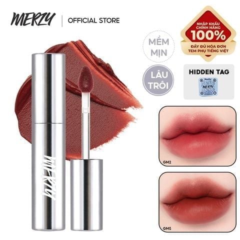 [KHẮC SON] Son Kem Lì Mềm Mịn, Lâu Trôi Vỏ Bạc Merzy The Glam Mellow Tint 4g