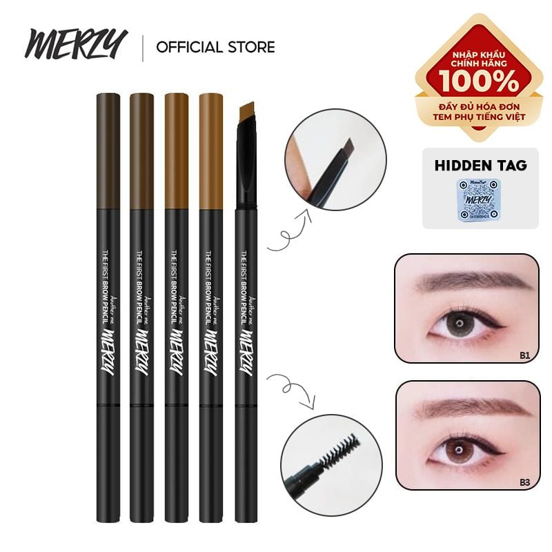 Chì Kẻ Mày Ngang Merzy Sắc Nét, Lâu Trôi The First Brow Pencil 0.3g