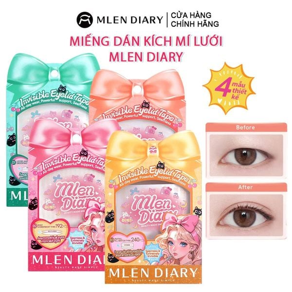  Miếng Dán Kích Mí Lưới Mlen Diary Invisible Eyelid Tape 
