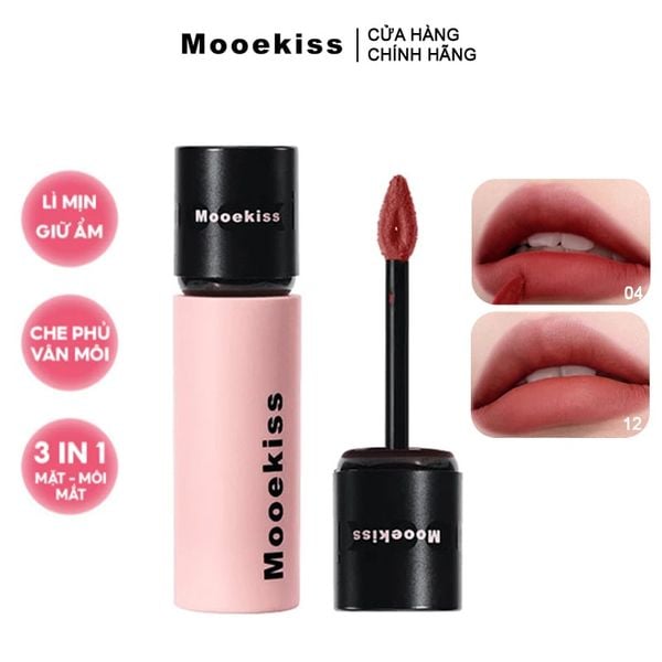  Son Kem Bùn Lì Mịn, Lâu Trôi Mooekiss Velvet Lip Mud 