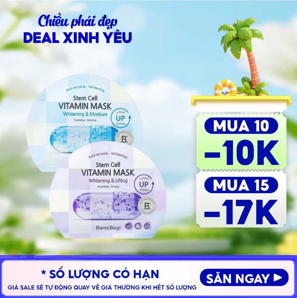  Mặt Nạ Miếng Banobagi Hỗ Trợ Dưỡng Trắng Cấp Ẩm & Bổ Sung Collagen, Cải Thiện Lão Hóa Stem Cell Vitamin, Super Collagen Mask 30ml 