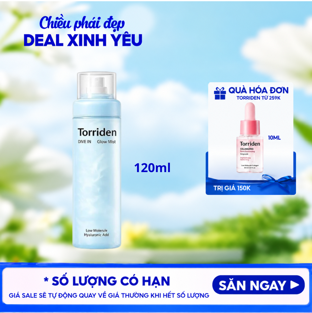 Xịt Dưỡng Căng Bóng Da Torriden Dive In Glow Mist 120ml