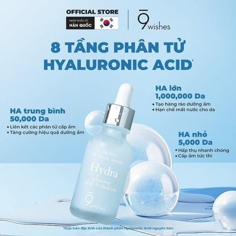Serum 9 Wishes Dưỡng Ẩm, Cấp Nước, Căng Mịn Da 9 Wishes HYDRA AMPULE II Serum