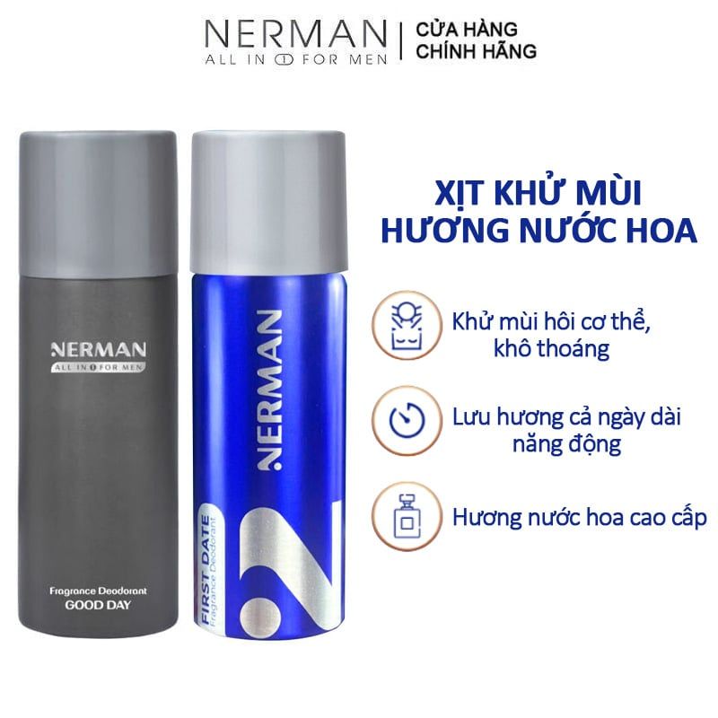 Xịt Khử Mùi Hương Nước Hoa Nerman Fragrance Deodorant 100ml