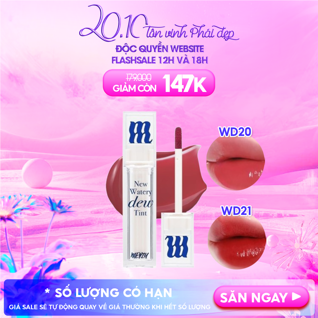 [New Dew] Son Tint Bóng Merzy Dạng Thạch, Bền Màu, Lâu Trôi Merzy New Watery Dew Tint 4g