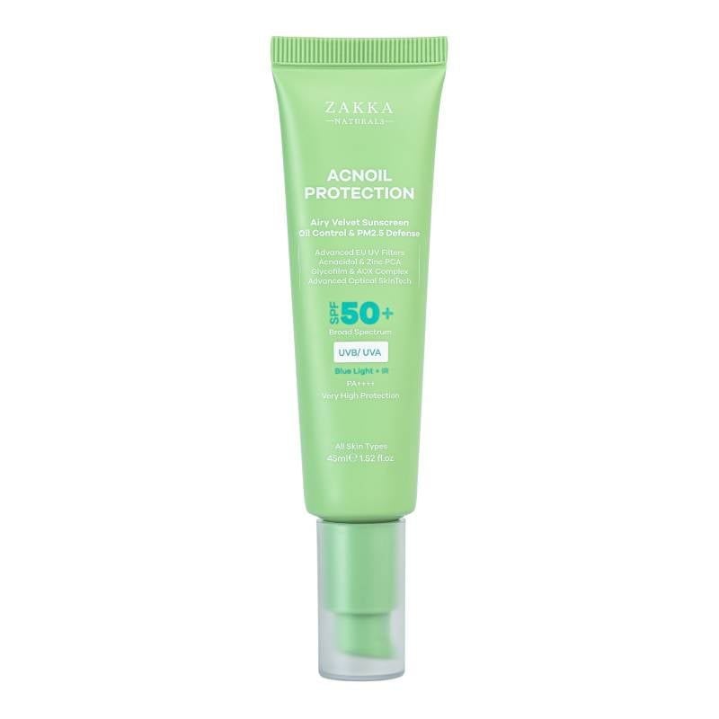Kem Chống Nắng Zakka Naturals Phổ Rộng Kiềm Dầu Acnoil Protection Airy Velvet Sunscreen Oil Control & PM2.5 Defense 45ml
