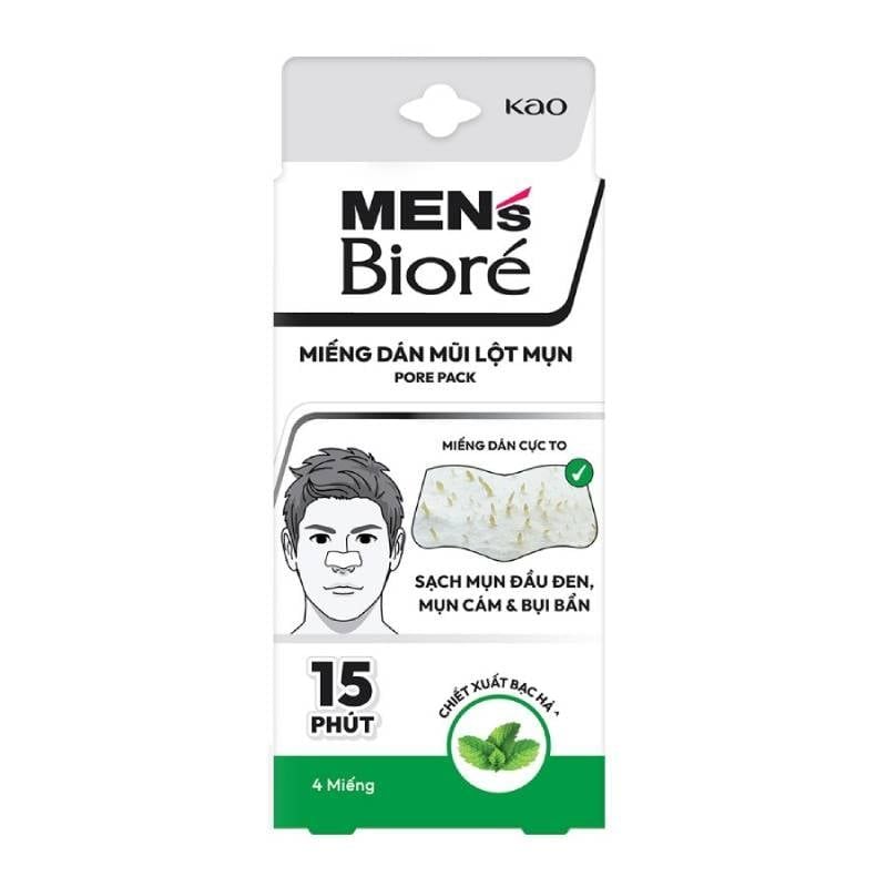 [Hộp 4 Miếng] Miếng Dán Mũi Lột Mụn Men's Bioré