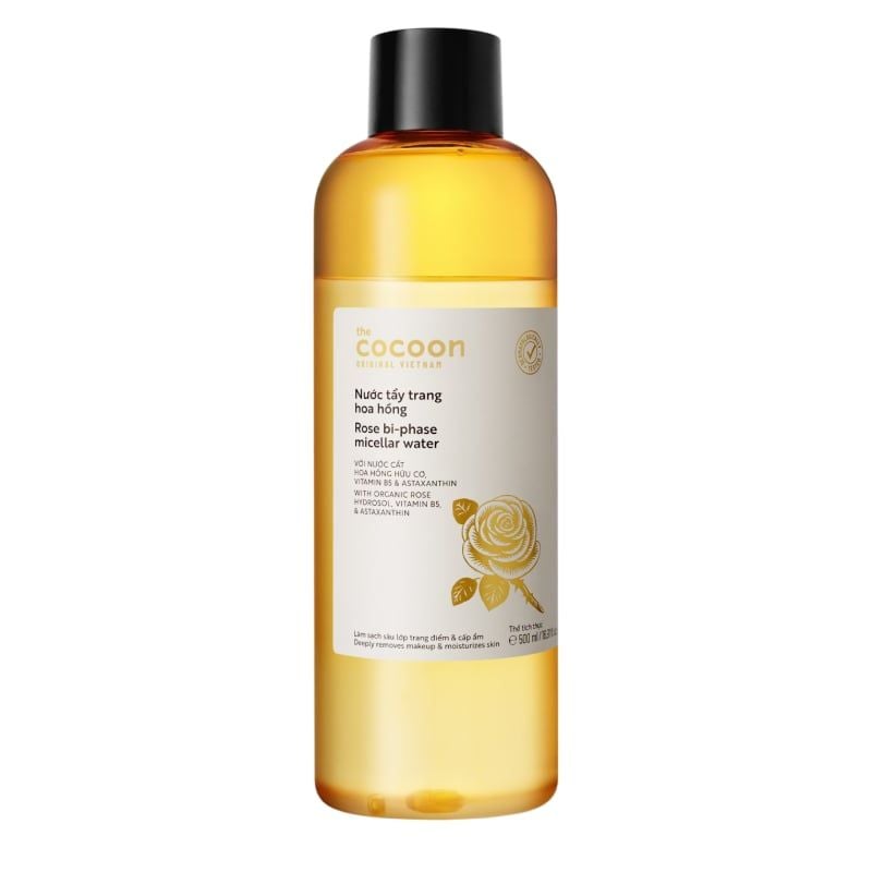 Nước Tẩy Trang Cocoon Làm Sạch Sâu, Cấp Ẩm Rose Bi-Phase Micellar Water