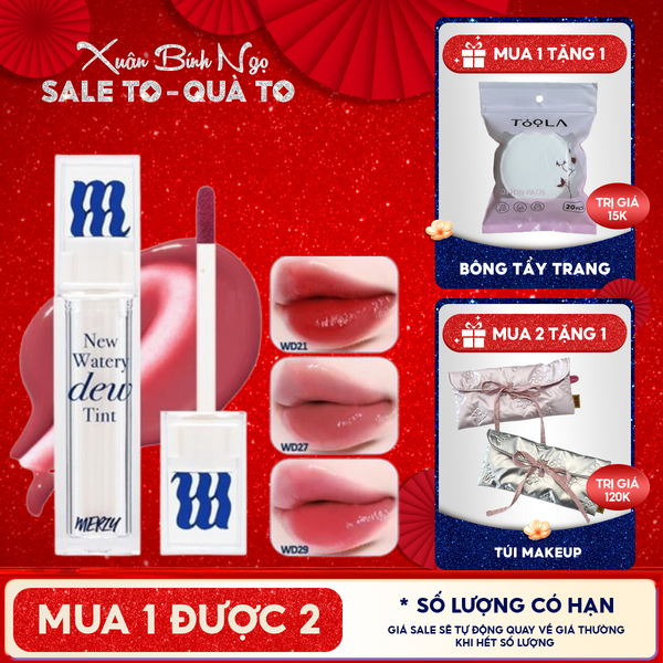  [New Dew] Son Tint Bóng Merzy Dạng Thạch, Bền Màu, Lâu Trôi Merzy New Watery Dew Tint 4g 