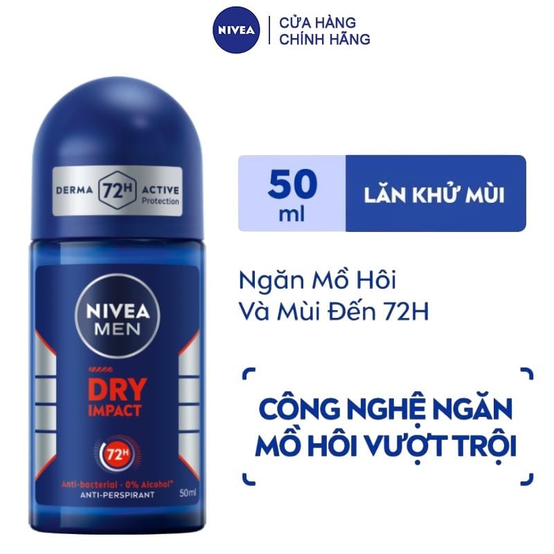 Lăn Ngăn Mùi Nivea Cho Nam Khô Thoáng Men Dry Impact 50ml (Che tên sản phẩm khi giao hàng)