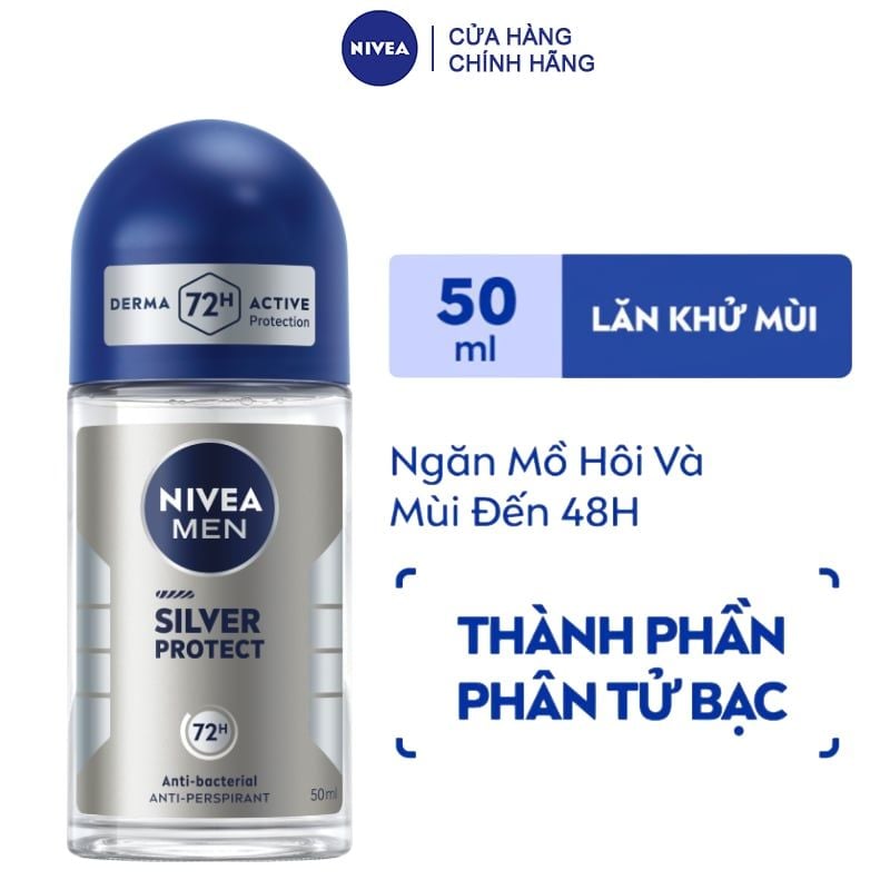 Lăn Ngăn Mùi Cho Nam Phân Tử Bạc Nivea Men Silver Protect 50ml (Che tên sản phẩm khi giao hàng)