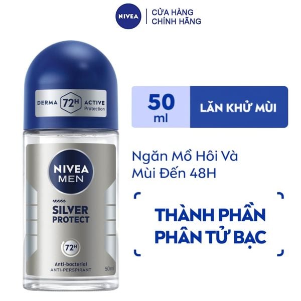  Lăn Ngăn Mùi Cho Nam Phân Tử Bạc Nivea Men Silver Protect 50ml (Che tên sản phẩm khi giao hàng) 