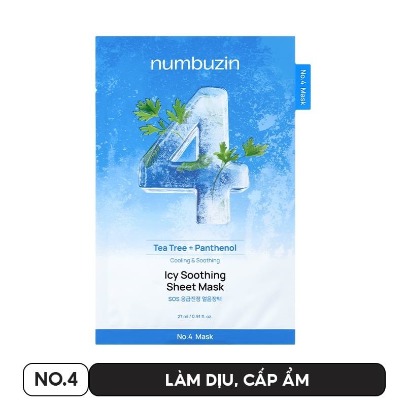 Mặt Nạ Miếng numbuzin Cấp Ẩm, Hỗ Trợ Phục Hồi Da, Làm Dịu Da Sheet Mask