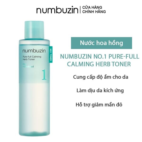  Nước Hoa Hồng Làm Dịu Da numbuzin No.1 Pure-Full Calming Herb Toner 300ml 