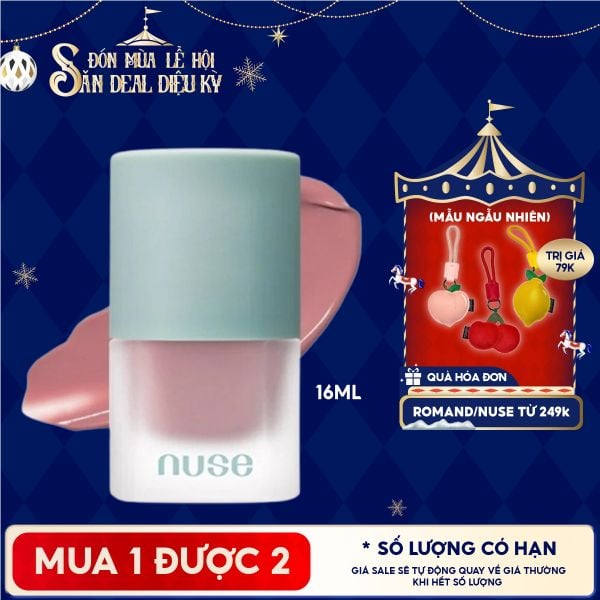  [NUSE BY ROMAND] Má Hồng Nuse Dạng Kem Thuần Chay, Mịn Lì Mousse Care Cheek 16ml 