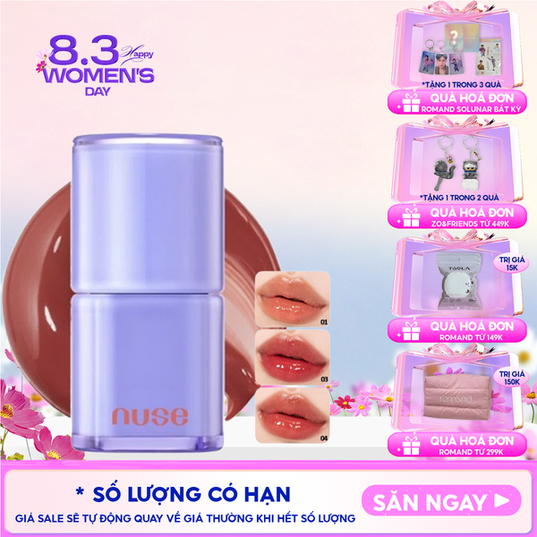  [NUSE BY ROMAND] Son Bóng Nuse Thuần Chay Cho Môi Căng Mọng, Mềm Mịn Care Liptual 4.5g 
