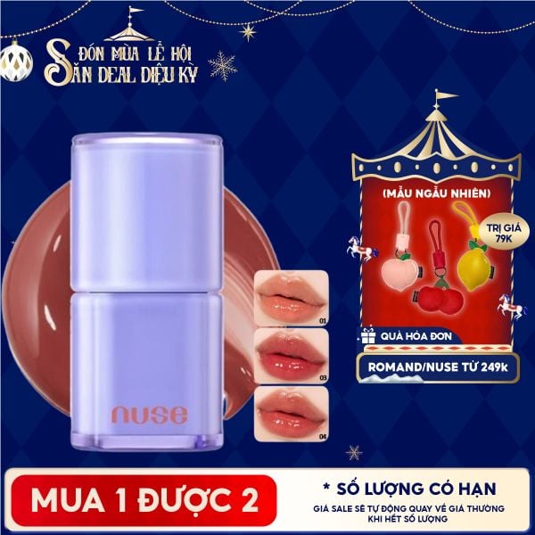  [NUSE BY ROMAND] Son Bóng Nuse Thuần Chay Cho Môi Căng Mọng, Mềm Mịn Care Liptual 4.5g 