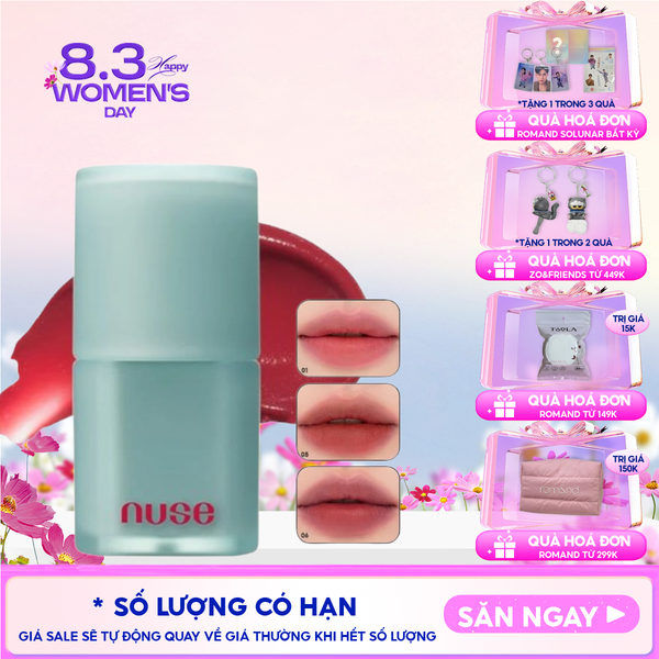  [NUSE BY ROMAND] Son Kem Lì, Mịn Mượt Thuần Chay Nuse Mousse Liptual 4.5g 