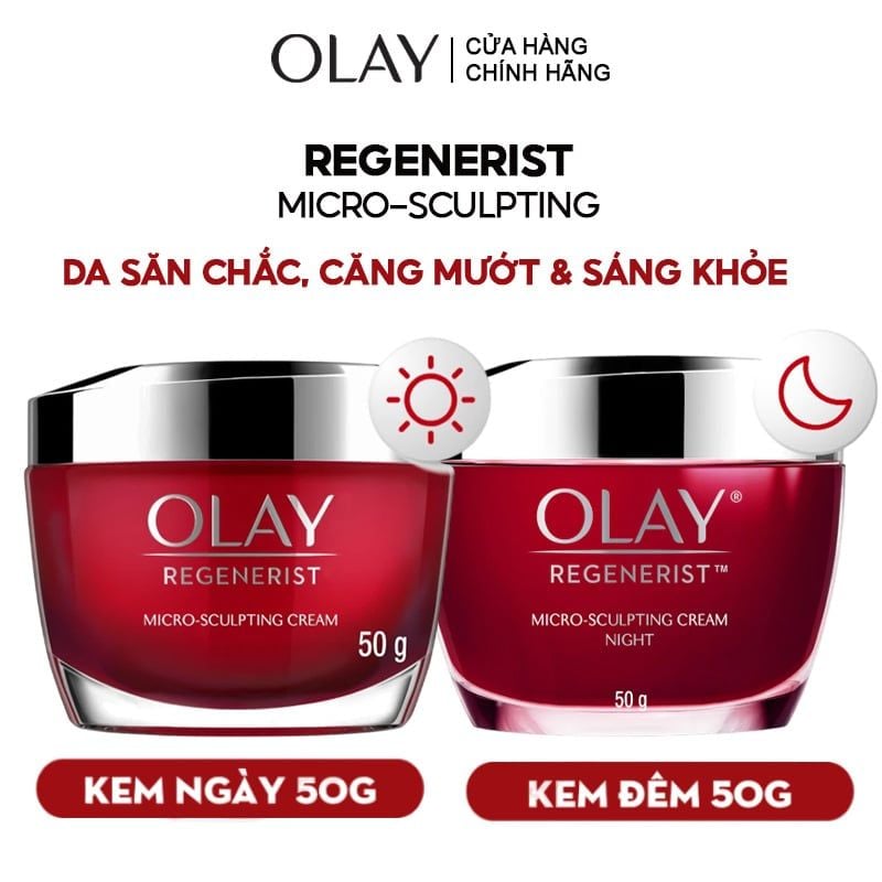 Kem Dưỡng Ẩm Olay Ngừa Lão Hóa Da Ngày & Đêm Regenerist Micro-Sculpting Cream 50g