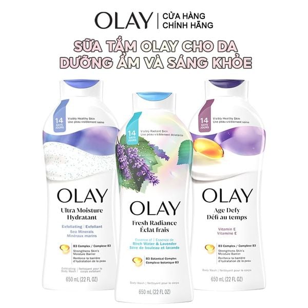  Sữa Tắm OLAY Dưỡng Ẩm, Làm Sạch Sâu, Hương Thơm Ngọt Ngào Body Wash 
