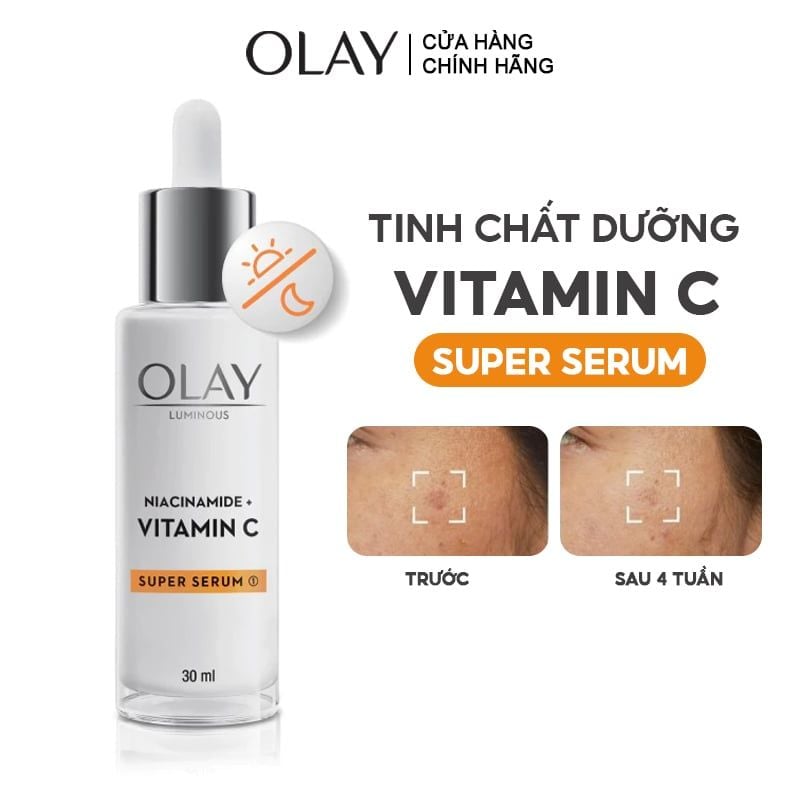 Serum Olay Hỗ Trợ Dưỡng Sáng Da, Làm Mờ Vết Thâm, Đốm Nâu Luminous Niacinamide + Vitamin C Super Serum 30ml